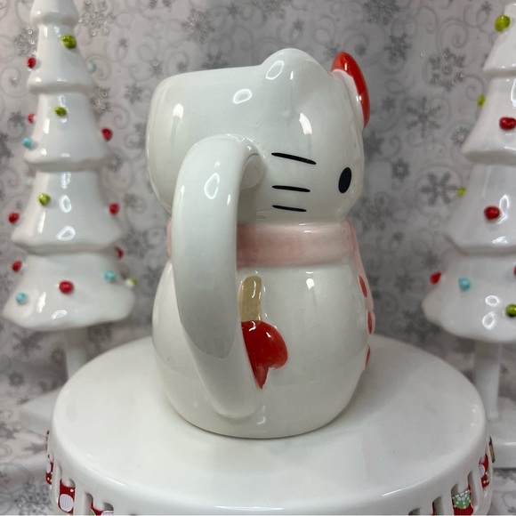 Sanrio Hello Kitty Christmas Snowman Snow Kitty Ceramic Coffee Mugs - Pink Scarf - Picture 5 of 12